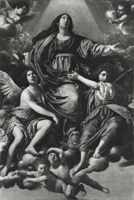 Anonimo — Manetti Rutilio - sec. XVII - Madonna assunta e angeli — insieme
